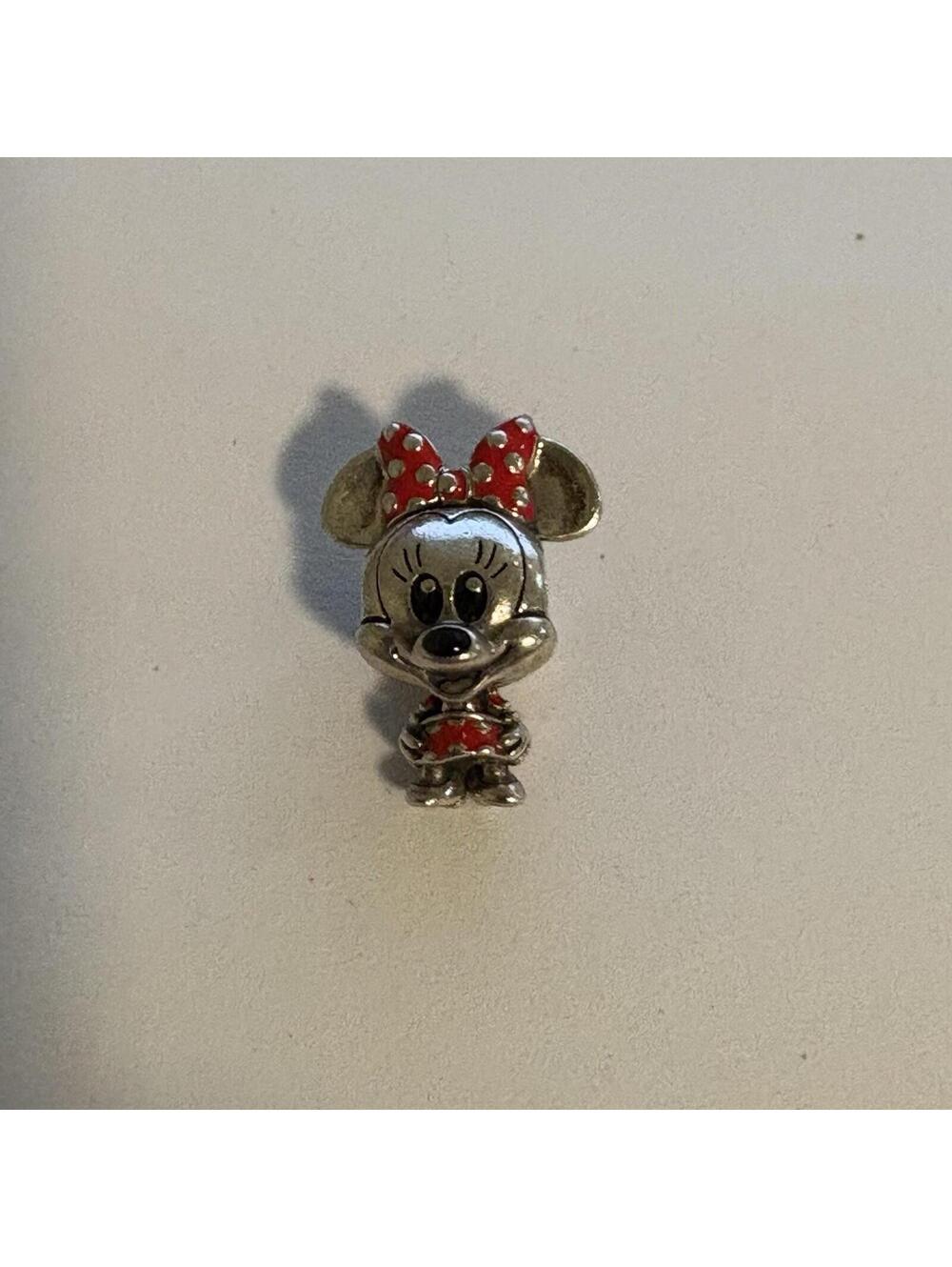 PANDORA DISNEY MINNIE MOUSE BOW DOTTED DRESS & BOW CHARM 925 ALE